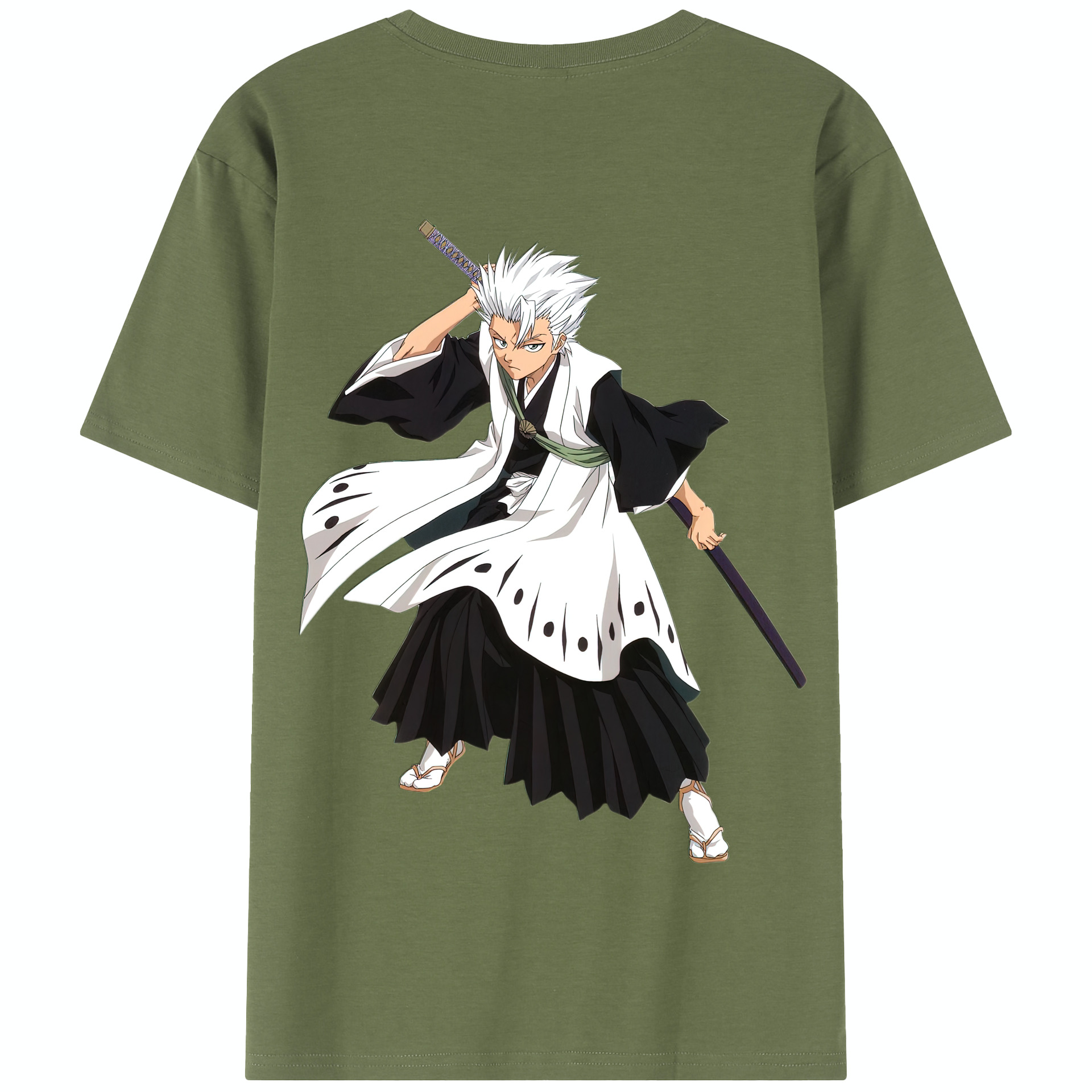 （画像用） ブリーチ 日番谷冬獅郎（ひつがや とうしろう） BLEACH Hitsugaya Toushirou 綿100％半袖Tシャツ（背面プリント）